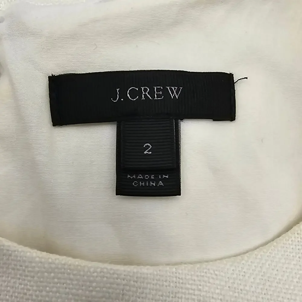 J. Crew Womans size 2 Going Places Knee Length  Linen Tank Dress Ivory G4446